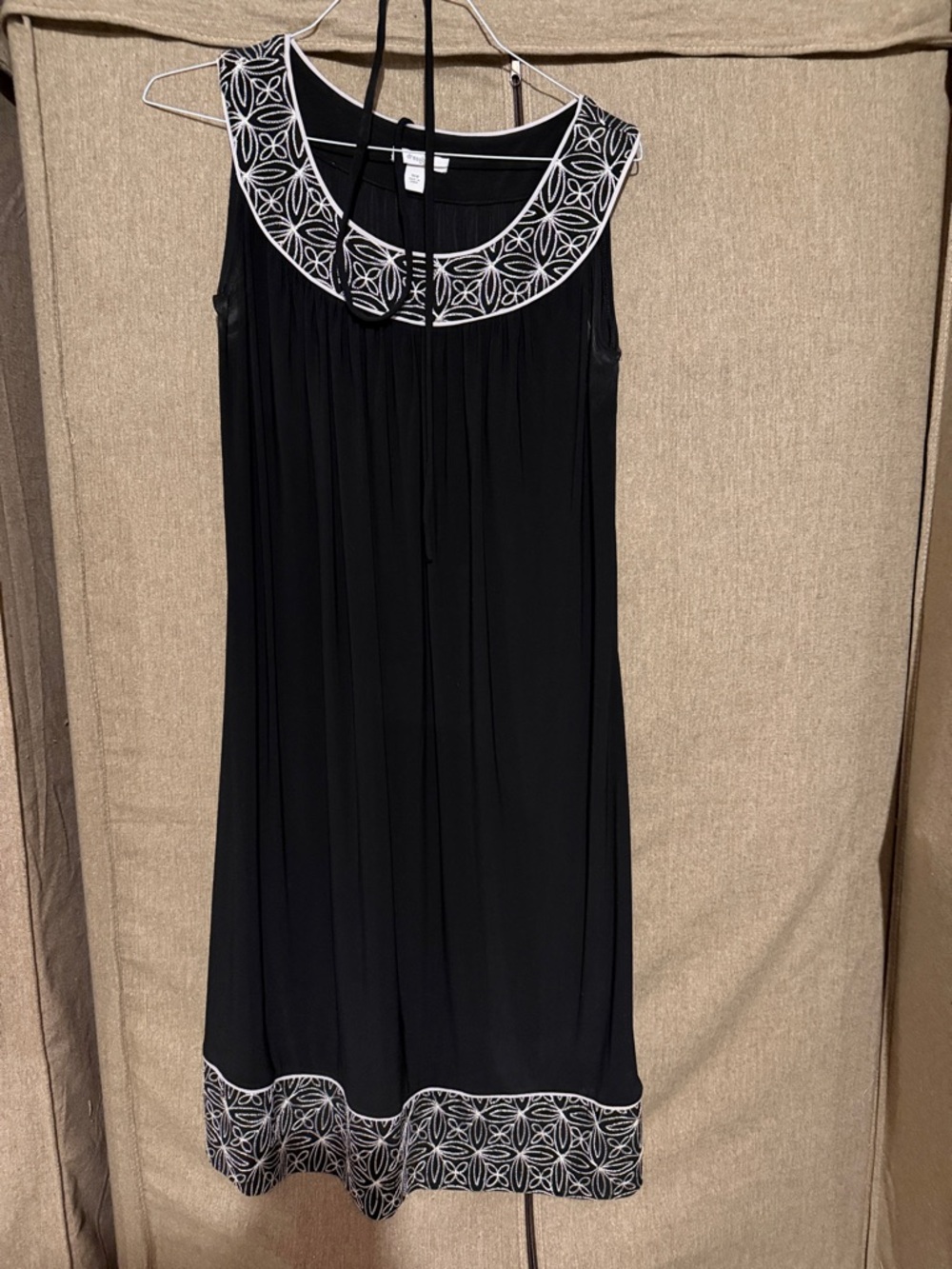 dressbarn Black Dress with White Trim